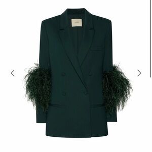 Lapointe Women's Black Feather-Trimmed Blazer